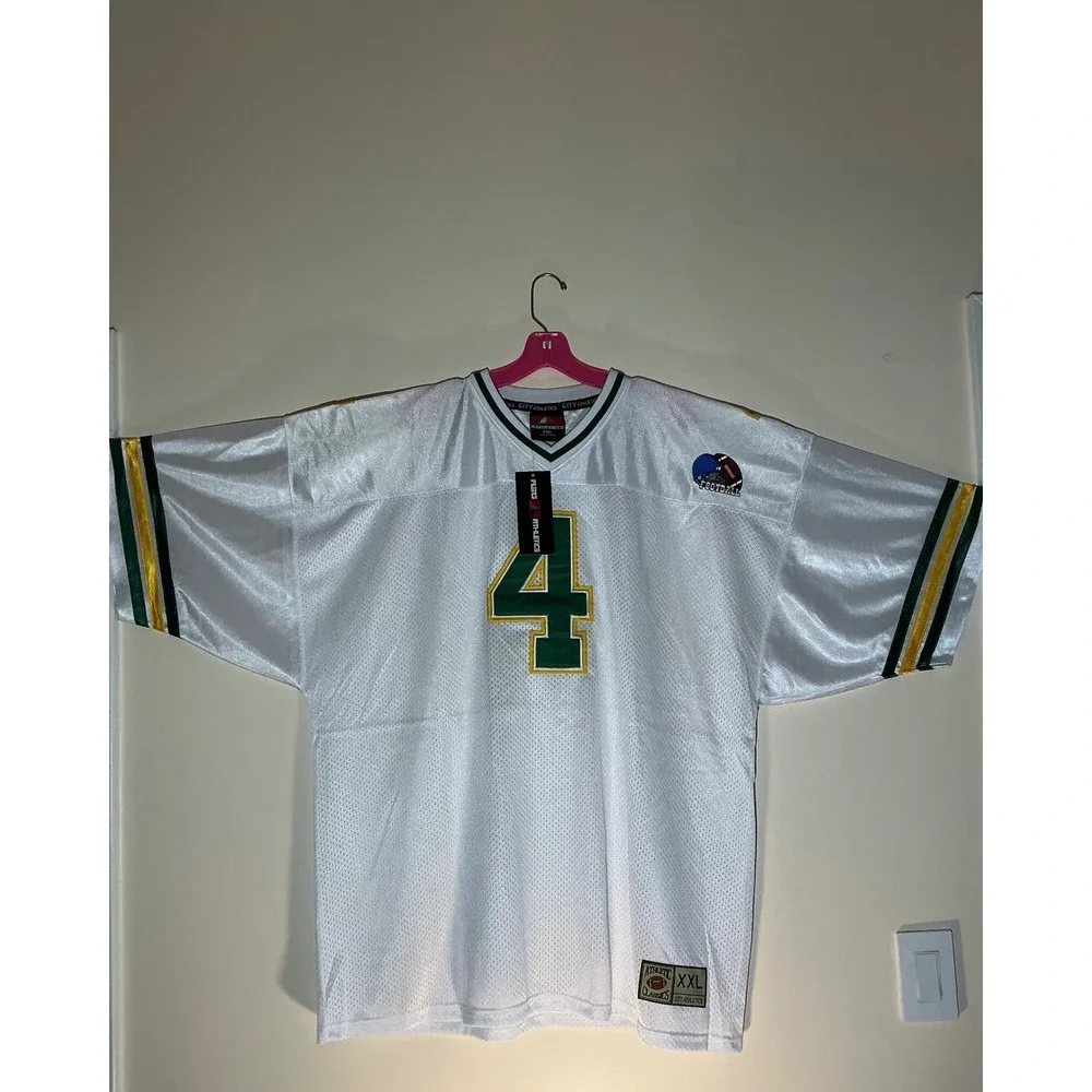 Vintage‎ Rare ASG Athletics Mens XXXL White Green Gold Football Jersey #4 NWT